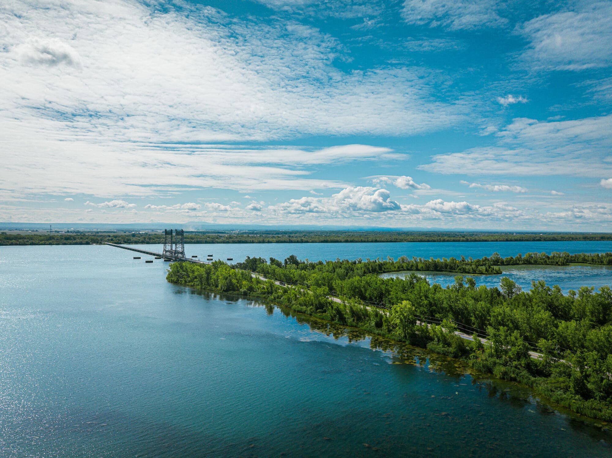 Aerial view of a waterfront municipal territory